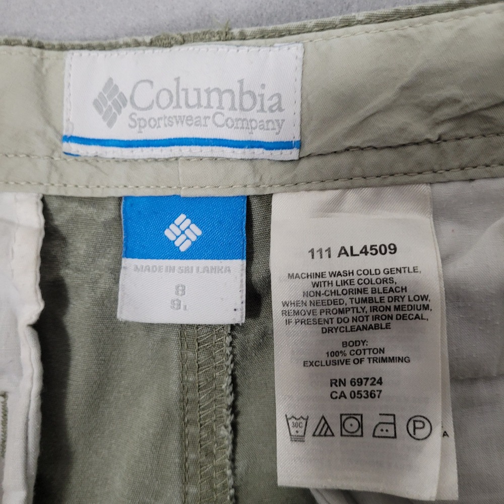 Columbia Men Sage Tan Green Cotton Outdoor Utility Shorts AL4509 Size 8 29W - Picture 2 of 9